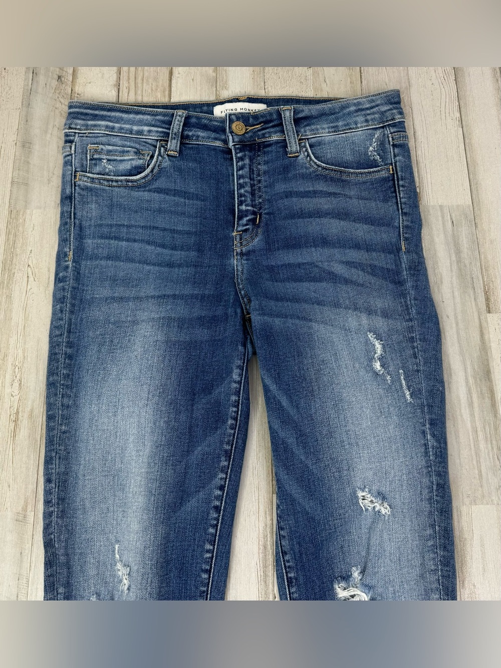 Flying Monkey Jeans Womens 30x27.5 Blue Medium Wash Mid Rise - Picture 2 of 11